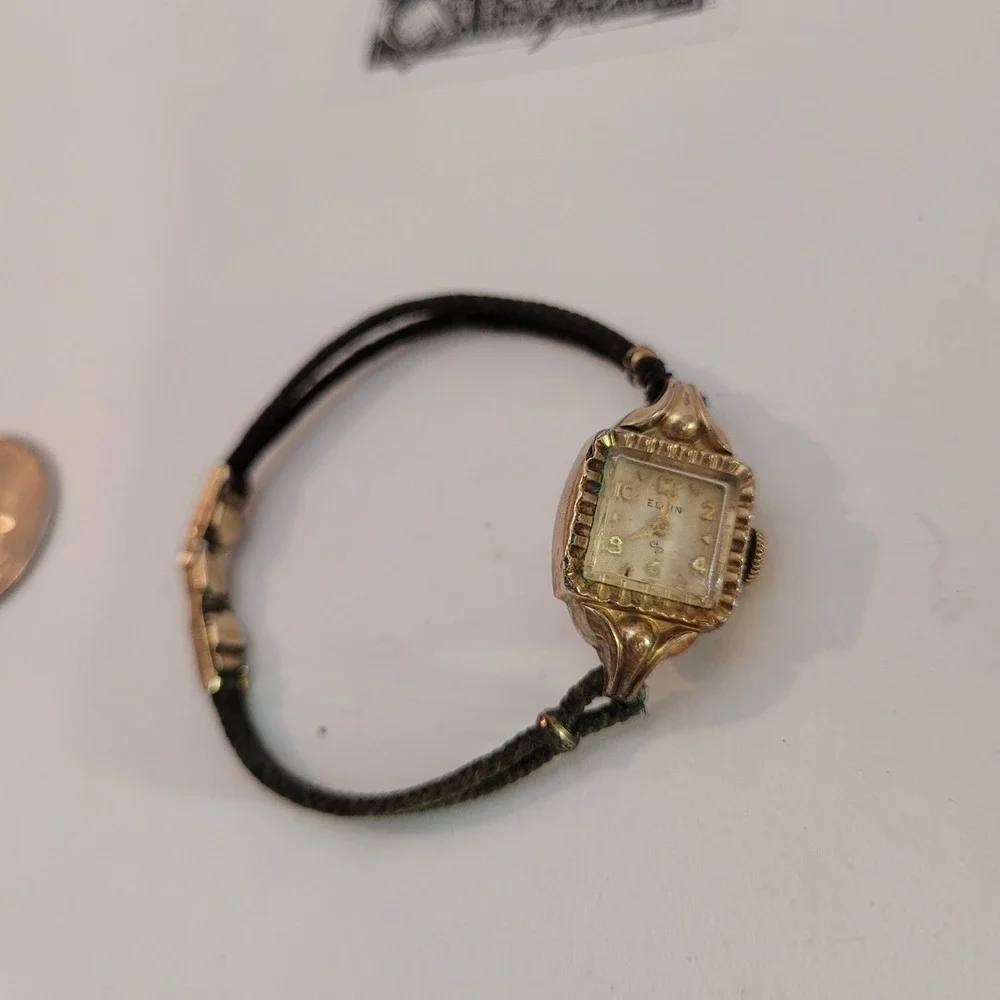 Elgin Cocktail Ladies Watch‎ - Mechanical - Women Vintage 10K RGP Gold - WORKS!